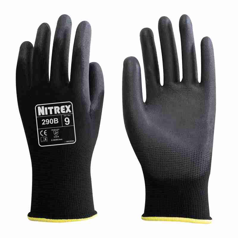 Nitrex 290B Black PU Handling Gloves