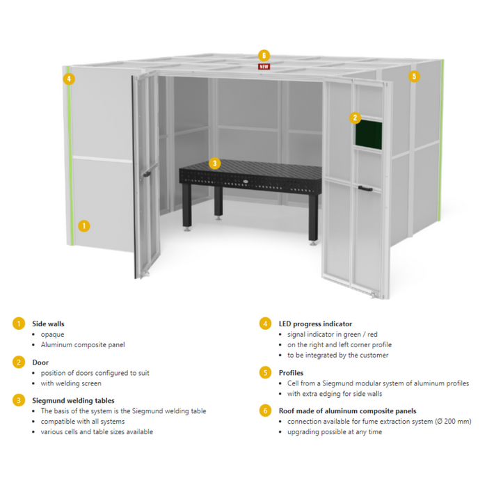 SIEGMUND 3.6M X 3.6M LASER WELDING CELL/CABIN