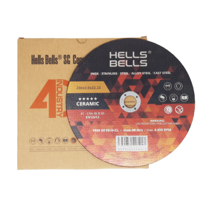 EQS HELLSBELLS SG CERAMIC CUTTING DISC - 230 X 1.9 X 22MM (25)