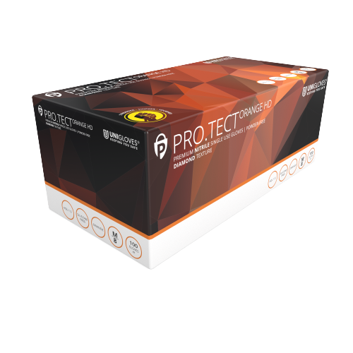 PRO.TECT ORANGE HD GRIP GLOVES - BOX OF 100