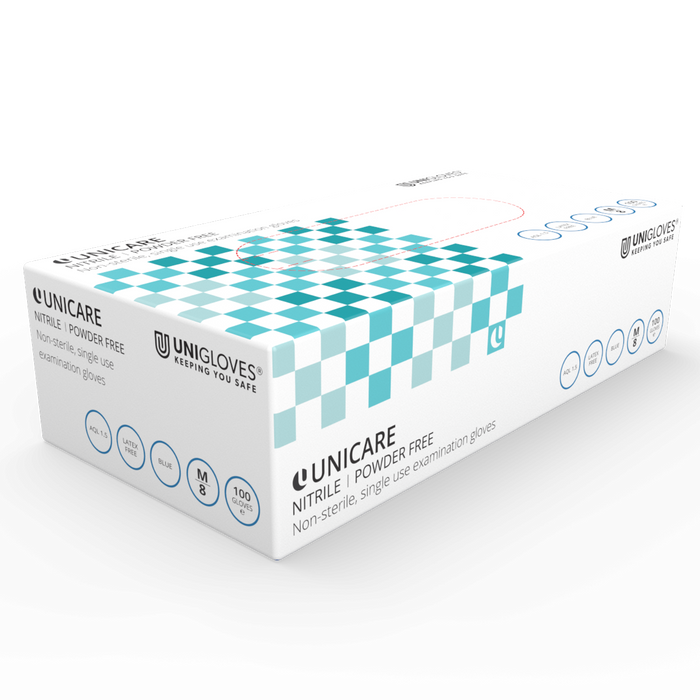 UNICARE BLUE NITRILE EXAMINATION GLOVES